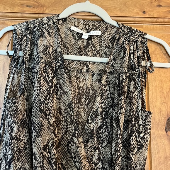Veronica Beard Teagan Snake Print Ruched Silk Dress Size 2 - Picture 4 of 5